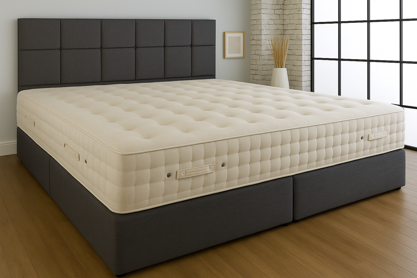 10,000 Pocket Spring 100% Natural Alpaca Wool, Lambs Wool, Cotton, Spanish Natural Linen, Alaskan King Bed / Mattress