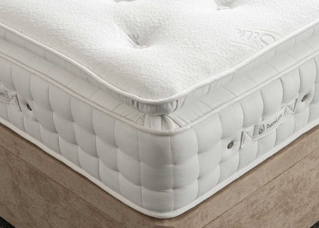 Premium Silk & Wool 3000 Pocket Spring Natural Mattress (Medium Firm)