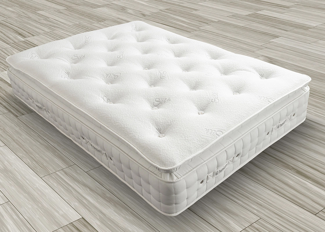 Premium Silk & Wool 3000 Pocket Spring Natural Mattress (Medium Firm)