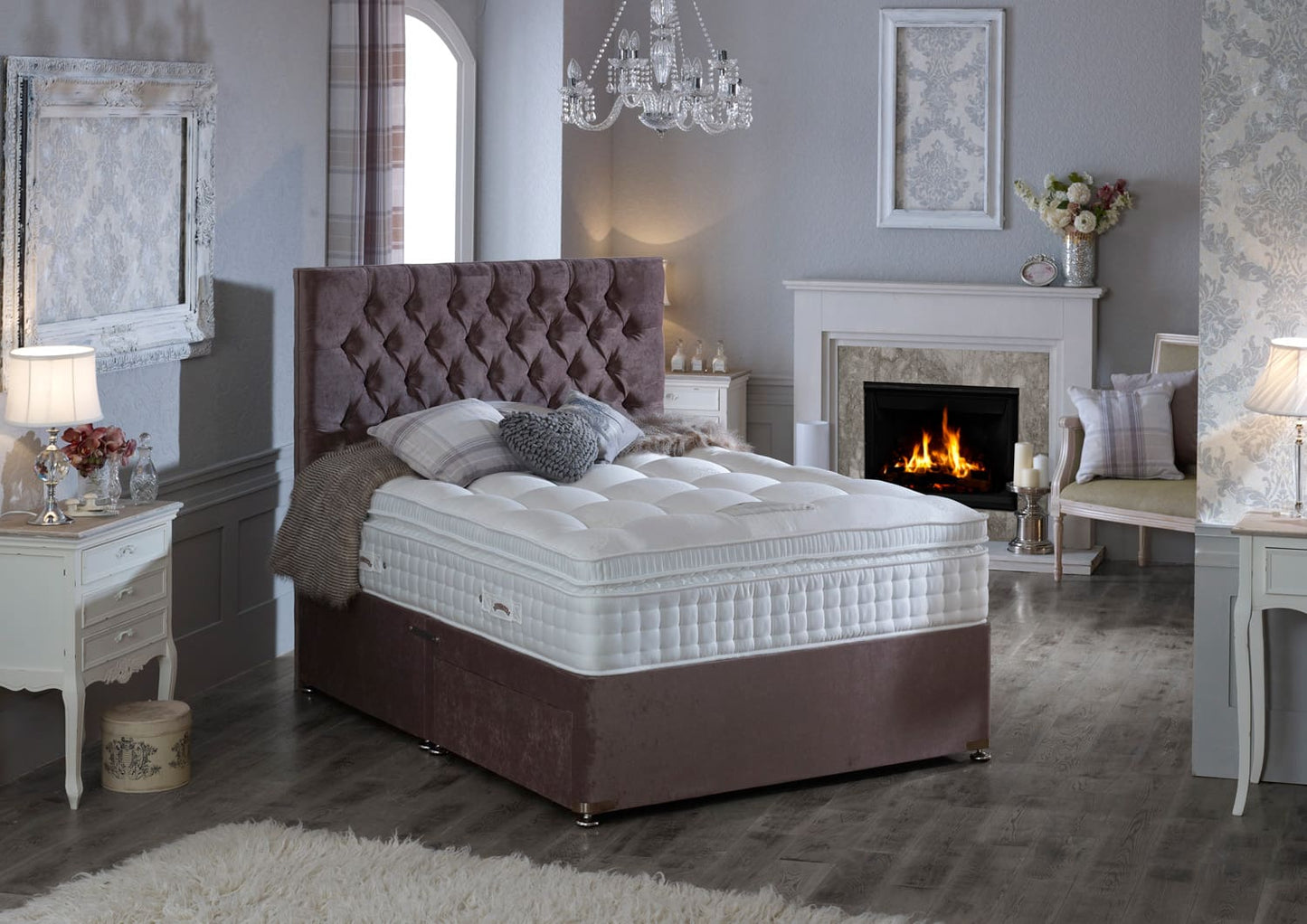 Natural Deluxe 3500 Pocket Spring Wool Cashmere Silk & Cotton Mattress (Medium)