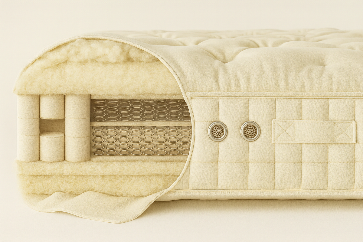 100% Organic Wool & Suvin Organic Gold Cotton Hand Tufted Ultra 6000 Mattress