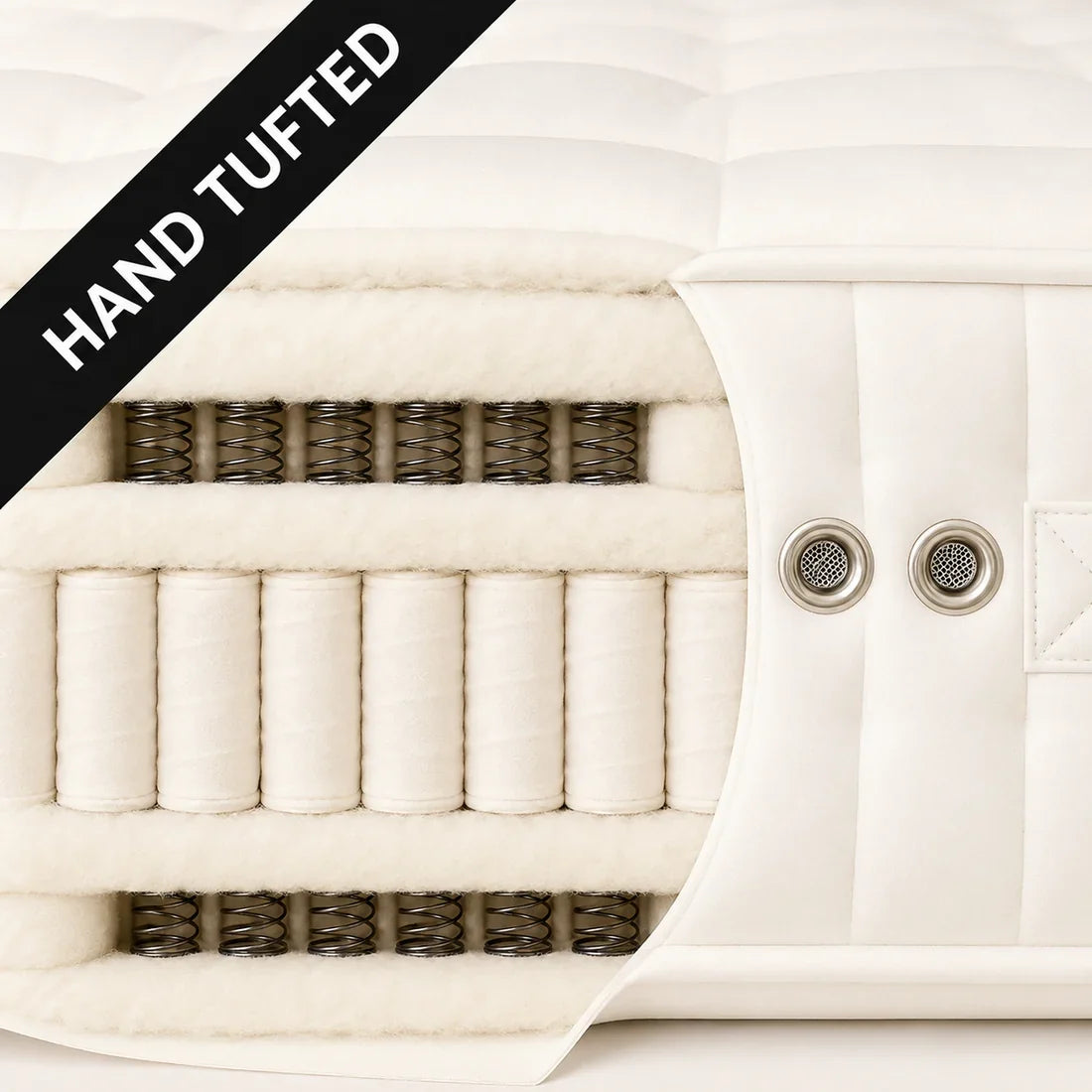 100% Organic Cotton & Organic Wool Ultra 6000 Air Suspension Pocket Spring  SOFT Mattress