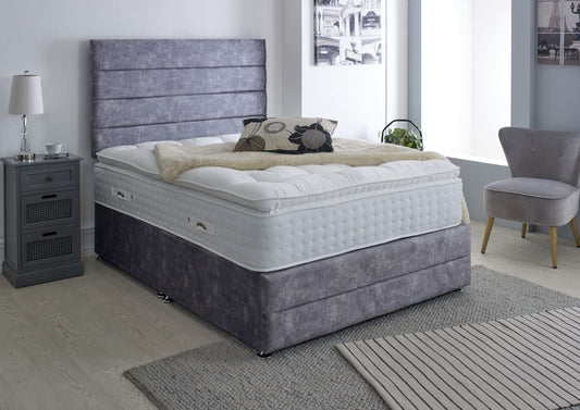 Natural Deluxe 6000 Pocket Spring Wool Cashmere Silk Cotton Mattress (Medium To Firm)
