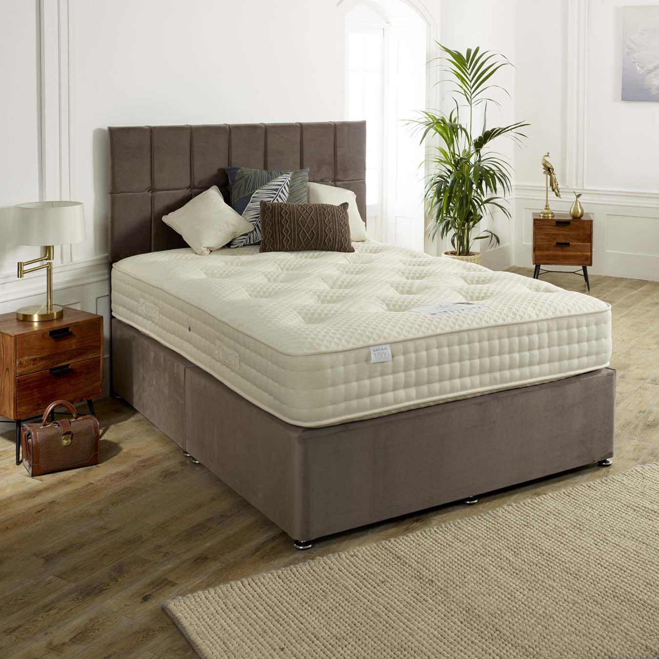 Natural Cotton & Wool Mattress 1000/1500/2000 Pocket Spring Mattress (Soft) (Medium) Or (Medium Firm)