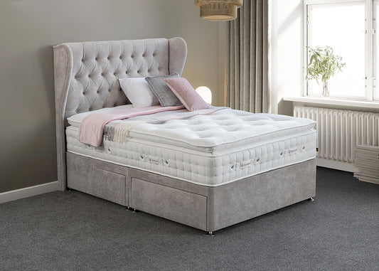 Premium Silk & Wool 3000 Pocket Spring Natural Mattress (Medium Firm)