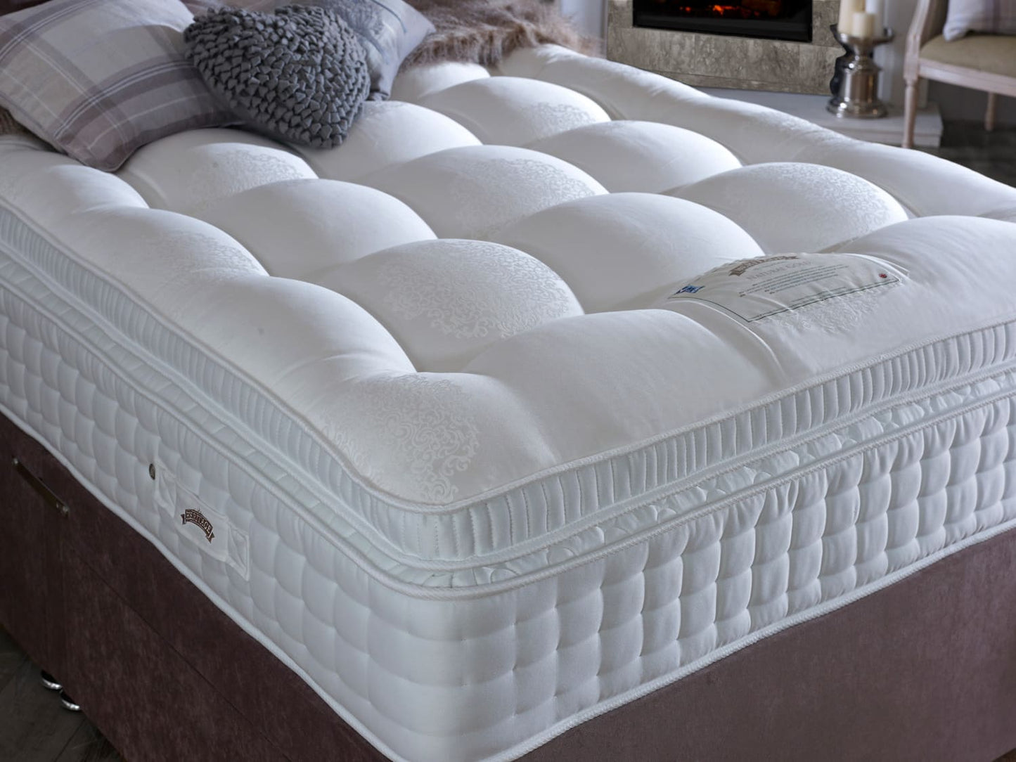 Natural Deluxe 3500 Pocket Spring Wool Cashmere Silk & Cotton Mattress (Medium)