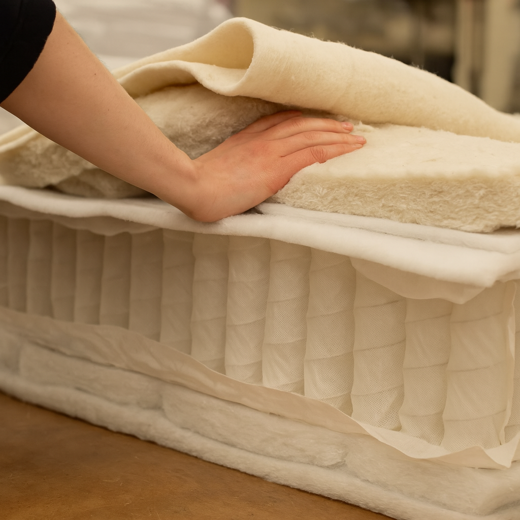 100% Organic Wool & Suvin Organic Gold Cotton Hand Tufted 3000 Air Suspension Pocket Spring Mattress