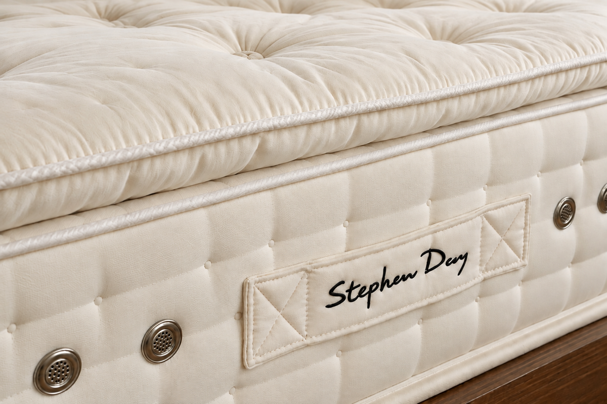 100% Organic Pillow Top 2000 Pocket Spring Organic Suvin Gold Cotton & Organic Wool